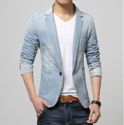 ZhenZhou 2019 Winter Mens Blazer Single Button Brand Denim Blazer Men M-XXL 3XL Jaqueta Masculina Slim Fit Blazer Male Suit