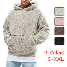 Load image into Gallery viewer, Mens Hoodies Sweatshirt Winter Warm Faux Fur Teddy Bear Long Sleeve Hooded Hoodie Tops Pullover Jumper Sweatshirts Men One Piece