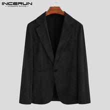 Load image into Gallery viewer, INCERUN Men Blazers Corduroy Long Sleeve Streetwear Plain 2019 Outerwear Fashion Business Chic Mens Blazer Casual Suits Jackets
