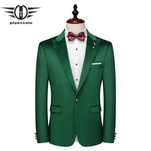 Load image into Gallery viewer, Plyesxale Green Blazer Men 2019 New Slim Fit Mens Velvet Blazers 5XL Man Blazer Casual Suit Jacket Party Wedding Blazer Q675