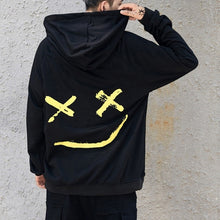 Load image into Gallery viewer, Men Hoodies Sweatshirts Happy Smiling Face Print Headwear Hoodie Mens Patchwork Hoodies Hip Hop Streetwear Hooded Pullover