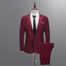 Load image into Gallery viewer, Brand Men Suit 2019 Wedding Suits for Men Shawl Collar 3 Pieces Slim Fit Burgundy Suit Mens Royal Blue Tuxedo Jacket #0701