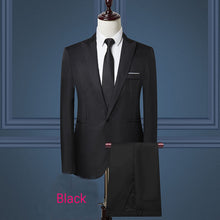 Load image into Gallery viewer, 2019 Business Casual Men&#39;s Suit 2 Piece Set and Single Jacket Slim Straight Cotton Men&#39;s Coats Off-white