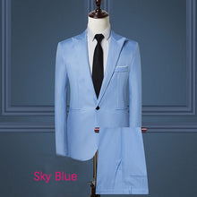 Load image into Gallery viewer, 2019 Business Casual Men&#39;s Suit 2 Piece Set and Single Jacket Slim Straight Cotton Men&#39;s Coats Off-white