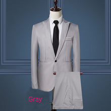 Load image into Gallery viewer, 2019 Business Casual Men&#39;s Suit 2 Piece Set and Single Jacket Slim Straight Cotton Men&#39;s Coats Off-white