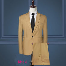Load image into Gallery viewer, 2019 Business Casual Men&#39;s Suit 2 Piece Set and Single Jacket Slim Straight Cotton Men&#39;s Coats Off-white