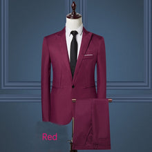 Load image into Gallery viewer, 2019 Business Casual Men&#39;s Suit 2 Piece Set and Single Jacket Slim Straight Cotton Men&#39;s Coats Off-white