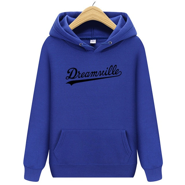Fashion New Hoodies Men Hip Hop DREAMVILLE J Cole Logo Hooded Swag Letter Fleece J Cole Hoodie Winter Hoodies Men Pullove