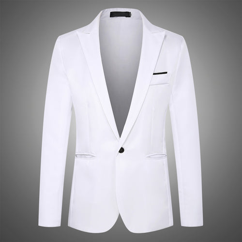Korean Version Fashion Body Repair Leisure One Buckle Small Suit Man Mens Stage Jackets  Men White Blazer  Slim Blazer In Men
