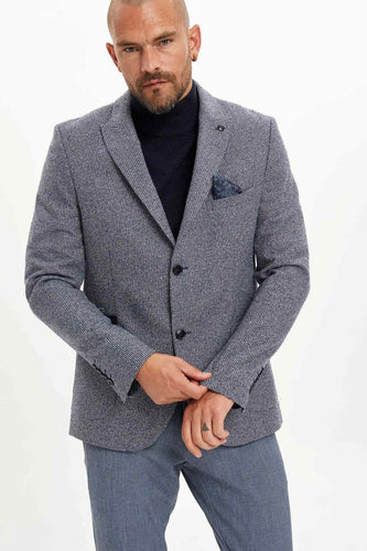 DeFacto Brand Formal Man Single-breasted Blazer Men's Fashion Office Solid Suits Male High Quality Clothes Autumn -M2948AZ19WN