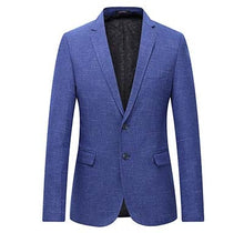 Load image into Gallery viewer, LONMMY Plus size 6XL 7XL Mens blazer jacket Double-button flip-over men suit jacket Plaid Slim fit Blue Navy New 2018 Spring