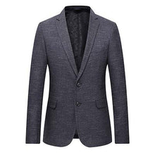 Load image into Gallery viewer, LONMMY Plus size 6XL 7XL Mens blazer jacket Double-button flip-over men suit jacket Plaid Slim fit Blue Navy New 2018 Spring