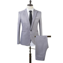 Load image into Gallery viewer, Men Slim Fit Business Leisure One Button Formal Two-Piece Suit for Groom Wedding