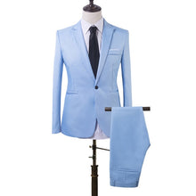 Load image into Gallery viewer, Men Slim Fit Business Leisure One Button Formal Two-Piece Suit for Groom Wedding